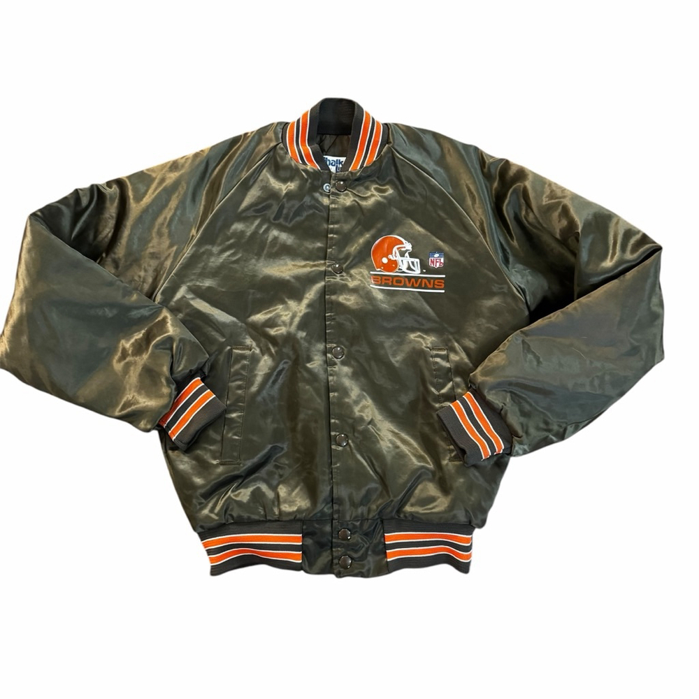 Vintage Boy’s NFL Chalk Line Cleveland Browns Bomber Jacket Large 90s